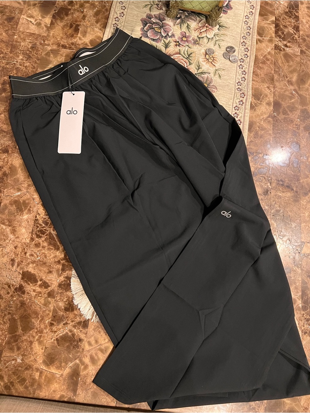 ALO Yoga Men’s Black Athletic Joggers with Branded Waistband